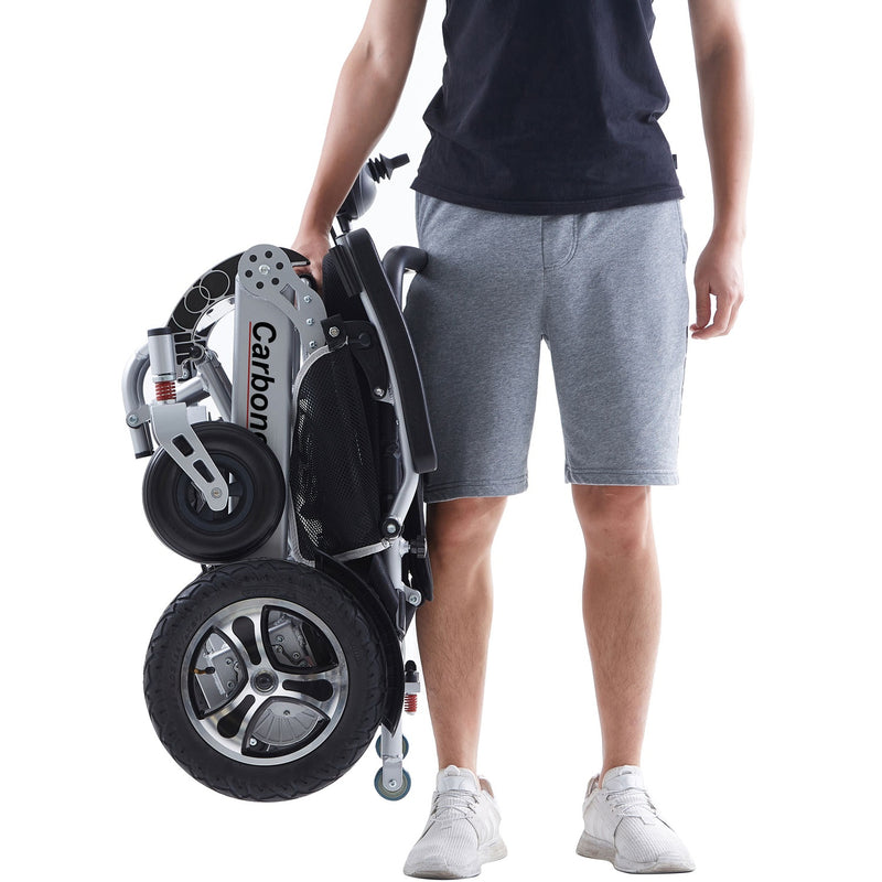 Silla de ruedas eléctrica plegable ligera 26kg. Control remoto. Batería litio