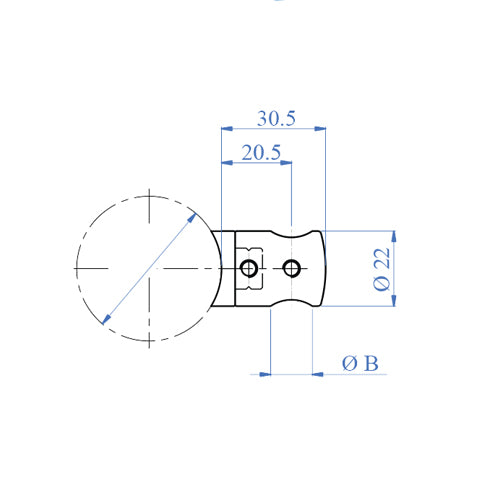 Soporte para barras laterales de 12.7 mm acabado espejo316.