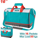 Caja de Herramientas Bolso Maletín TOTAL de 16" capacidad 20Kg. 16 Bolsillos.