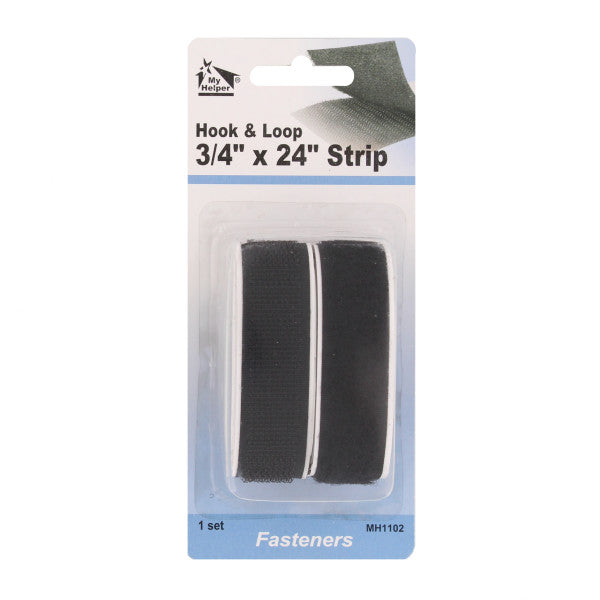 Set de tira de velcro de 3/4" x 24" de color negro