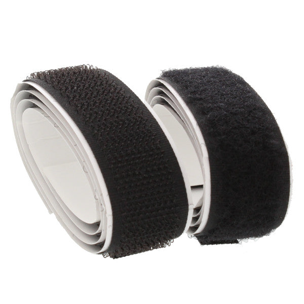 Set de tira de velcro de 3/4" x 24" de color negro