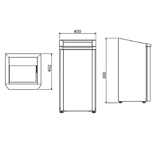 Tinaco de basura Inoxidable: 400x400x800H mm.