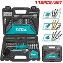 Juego de brocas y accesorios de 118 piezas.