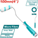 Mini rodillo de pintar de microfibra, medida 100mm (4"). Espesor 12mm. Diámetro 6mm.