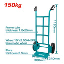 Carretilla Manual de Carga para 150 Kg. Espesor de los Tubos: 1.2 x 25 mm. Alta Calidad
