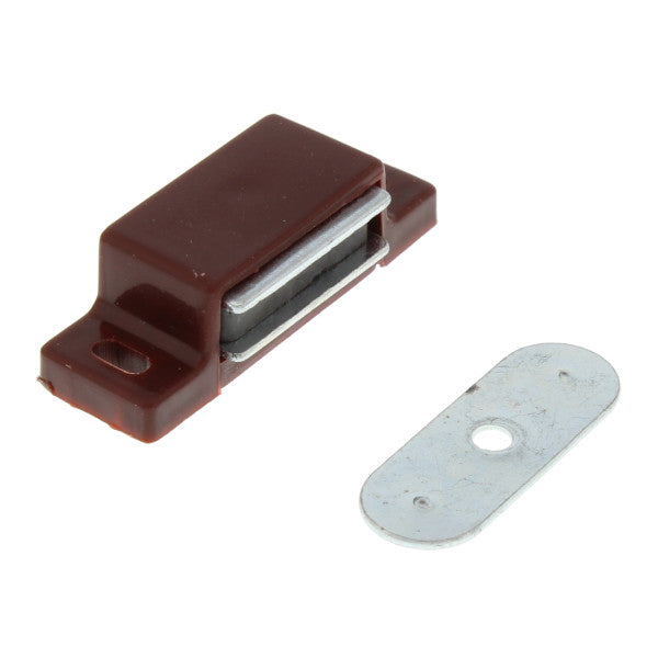 Cierre magnetico de 1-3/4" x 1/2" de color marron para muebles