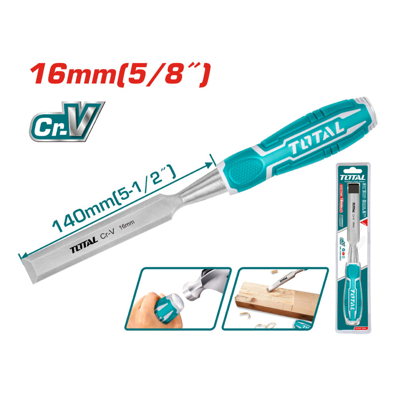 Cincel para Madera Crv. Ancho: 16 mm. Longitud 140 mm.