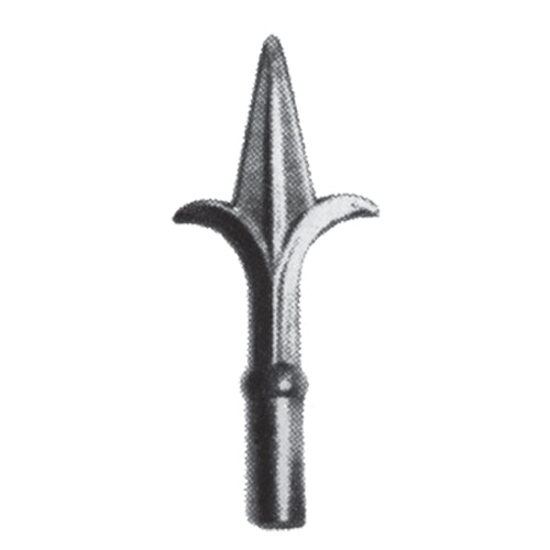 Punta de lanza soldable con 6011, Base Ø 13mm, 54mm de Ancho x 130mm de Alto