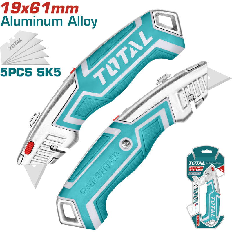 Exacto de 180 mm x 45 mm. Con cuchillas de 61 x 19 mm. Con 5 cuchillas de repuesto SK5.