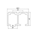 Riel de aluminio para correderas dobles para sistema 8600. 5.8 mts