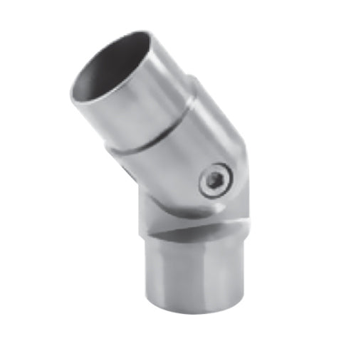 Codo regulable para tubos de 1 1/2". Sin soldadura. Acabado Satinado.