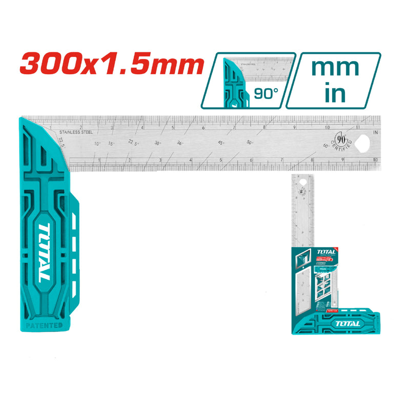 Escuadra Angular de Acero Inoxidable de 300 mm (12"). Ancho 40 mm. Espesor 1.5 mm.