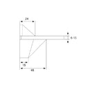 Soporte de repisas de vidrio cuadrado Grande.Para vidrios de 6-15mm.Satinado (se vende en pares)