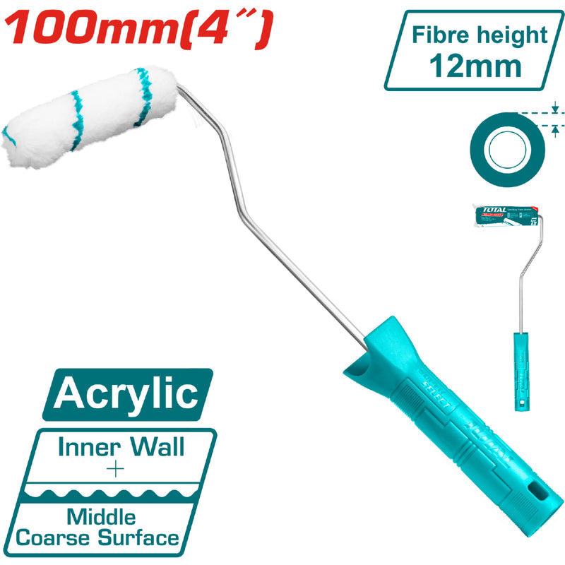 Rodillo chico para pintar. Medida 100mm/4". (Paredes internas)