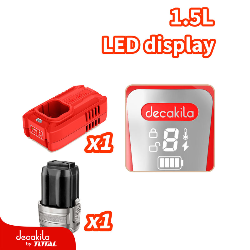 Licuadora Inalámbrica Roja 1.5L 300W 16V 2 Velocidades. Incluye Batería y cargador.