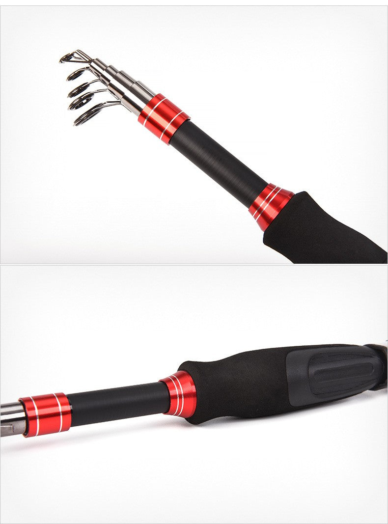 Cañas de pescar telescópicas, spinning carbono.