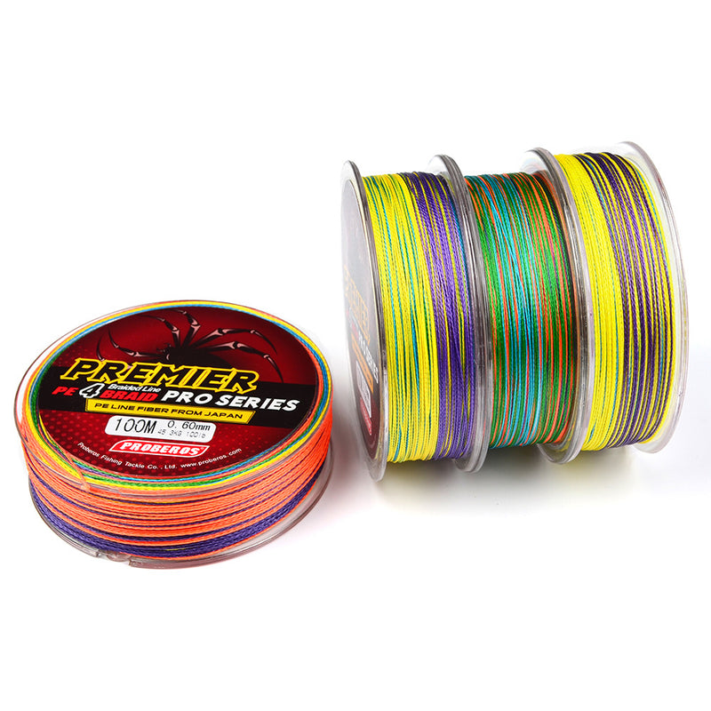 Líneas de pesca PE Line, 100m, multicolor.