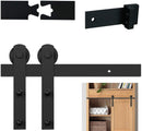 Kit de herrajes para puertas corredizas de madera de montaje lateral en forma de J
