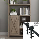 Kit de herrajes para puertas corredizas de madera de montaje lateral en forma de J