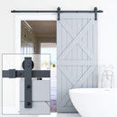 Kit de herrajes para puertas corredizas de madera de montaje lateral en forma de J