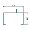CE-30 Perfil Marco Fijo 3" x 1 3/4"  Abierto con Aleta Descentrada. E = 1.8 mm. L = 5.85 m BLANCO