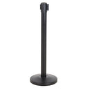 Poste separador para control de filas color negro cinta negra retractil de 2 mt(SE VENDE POR UNIDAD)