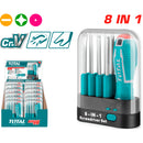 Juego de Destornilladores Intercambiables de 9 piezas. CR-V. Acero de Alta Calidad.