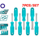 Juego de destornilladores de tuerca de 7 piezas. Con Mango ergonomico. Longitud: 175mm.