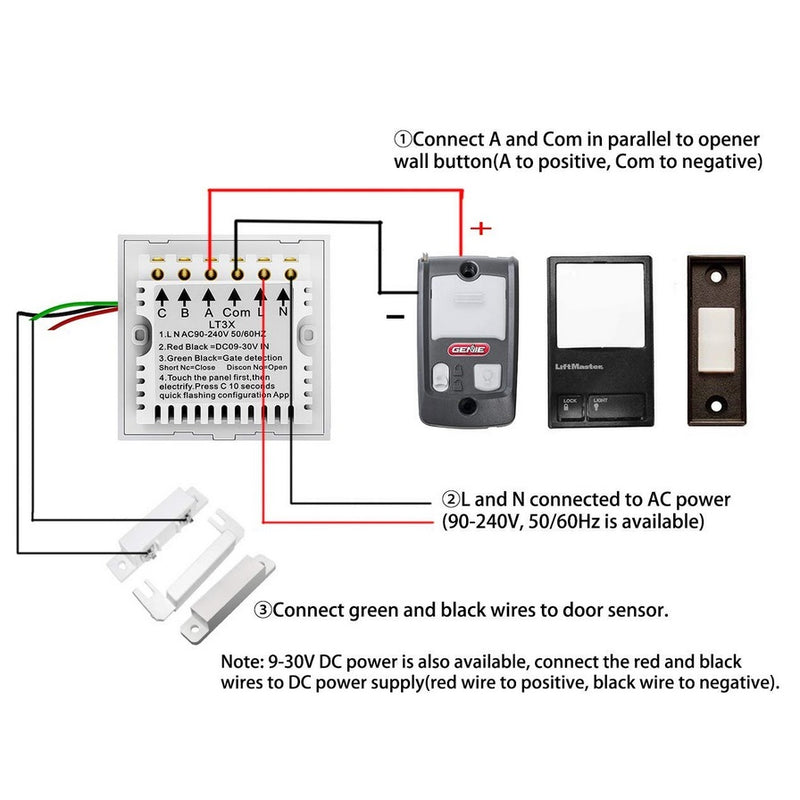 Abridor puerta garaje inalambrico interruptor WiFi universal controlado App Smartphone