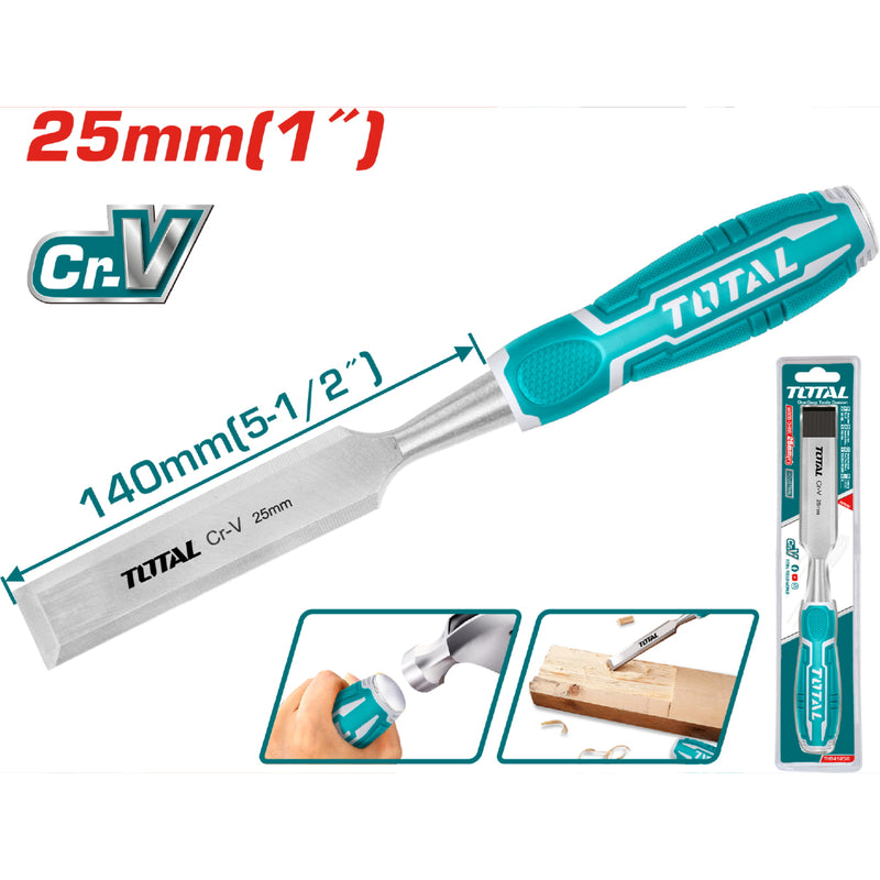 Cincel para Madera Crv. Ancho: 25 mm. Longitud 140 mm.