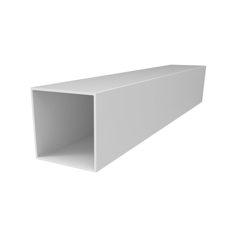 Tubo Cuadrado 3" x 3"  Espesor 1.8 mm.  Largo 5.85 mts. Acabado Lacado Blanco
