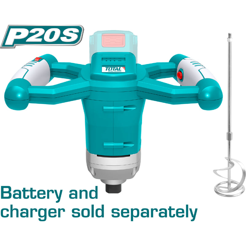 Mezclador para Mortero Litio-Ion de batería de 20 V. No incluye batería ni cargador.