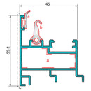 Perfil Inversor Ventana Abatible y Puerta. Espesor 1.4 mm. Largo 5.85 mts. Acabado Anodizado Negro 1