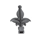 Punta de lanza de hierro colado, Base cuadrada 23 x 135 mm, Agujero cuadrado 12 x 12 mm