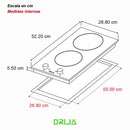 Estufa empotrable eléctrica Bari 30. Color negro.