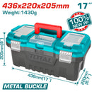 Caja de herramientas de plástico 17" TOTAL grapas Metálicas de alta calidad