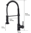 Grifo para Fregador de Cocina con resorte extraible, Negro Mate.