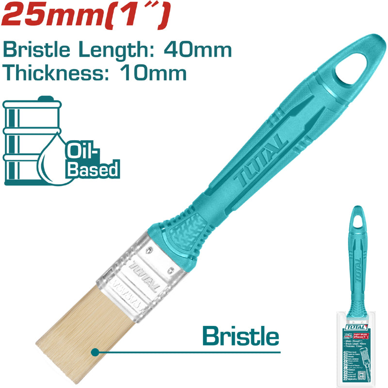 Brocha de 1" (25.4mm). Largo 40mm grueso del pelo 10mm. Mango de plástico.