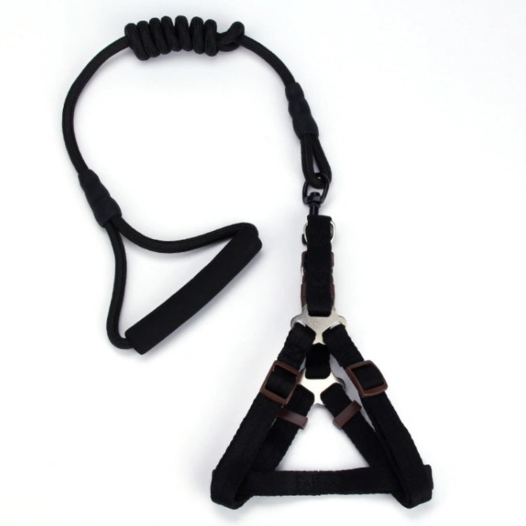 Correa y Pechera para mascotas. Color Negro.  Talla S -Tamaño Correa 8mmx120cm Pechera 36-52cm