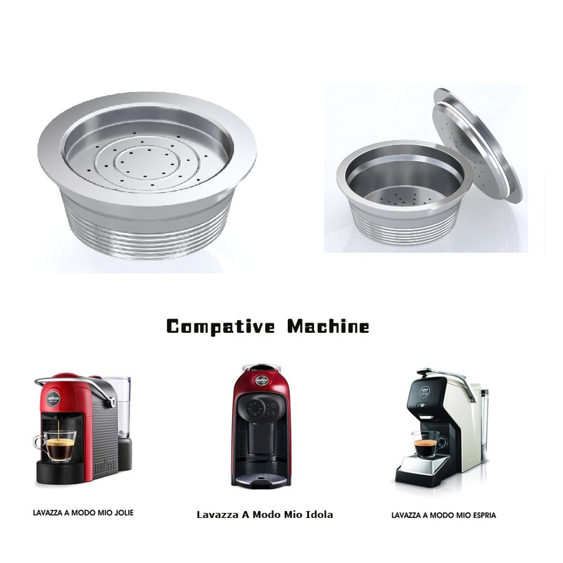 Cápsula de café rellenable de acero inoxidable para lavazza. Incluye Tamper