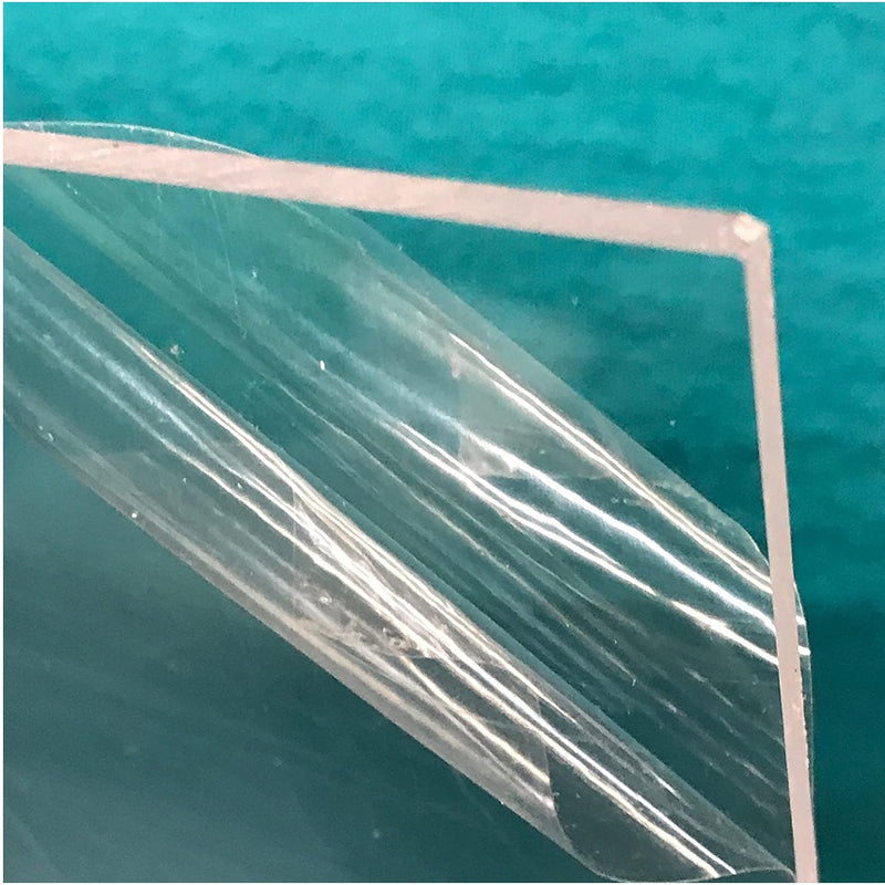 Láminas de acrílico transparentes 4´x 8´. PE protectora transparente en ambas caras