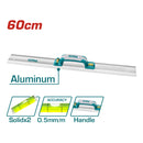 Regla de aluminio 60 cm para albañil con mango y nivel de burbuja