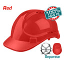Casco de Seguridad Color Rojo. 8 Puntos de Suspension. Ajustable. Carcasa de PE con Respiraderos.