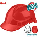 Casco de Seguridad Color Rojo. 8 Puntos de Suspension. Ajustable. Carcasa de PE con Respiraderos.