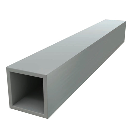 Perfiles de Aluminio Cuadrado 1 1/2". Espesor 3.05 mm Largo 5.85 mts. Material 6061-T6. Acabado Mill