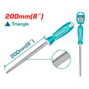 Lima triangular para acero. Largo 200 mm. Acero T12.