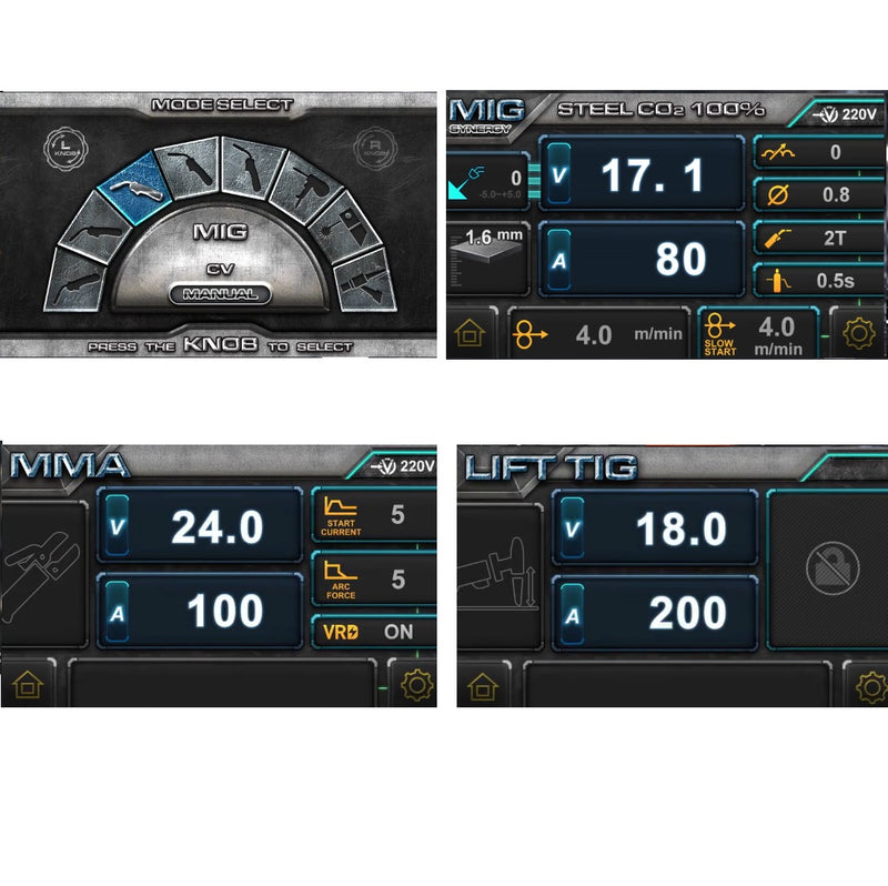 MIG 220 GD LCD Maquina SOLDAR 3 en 1. MIG SINERGICA INTELIGENTE