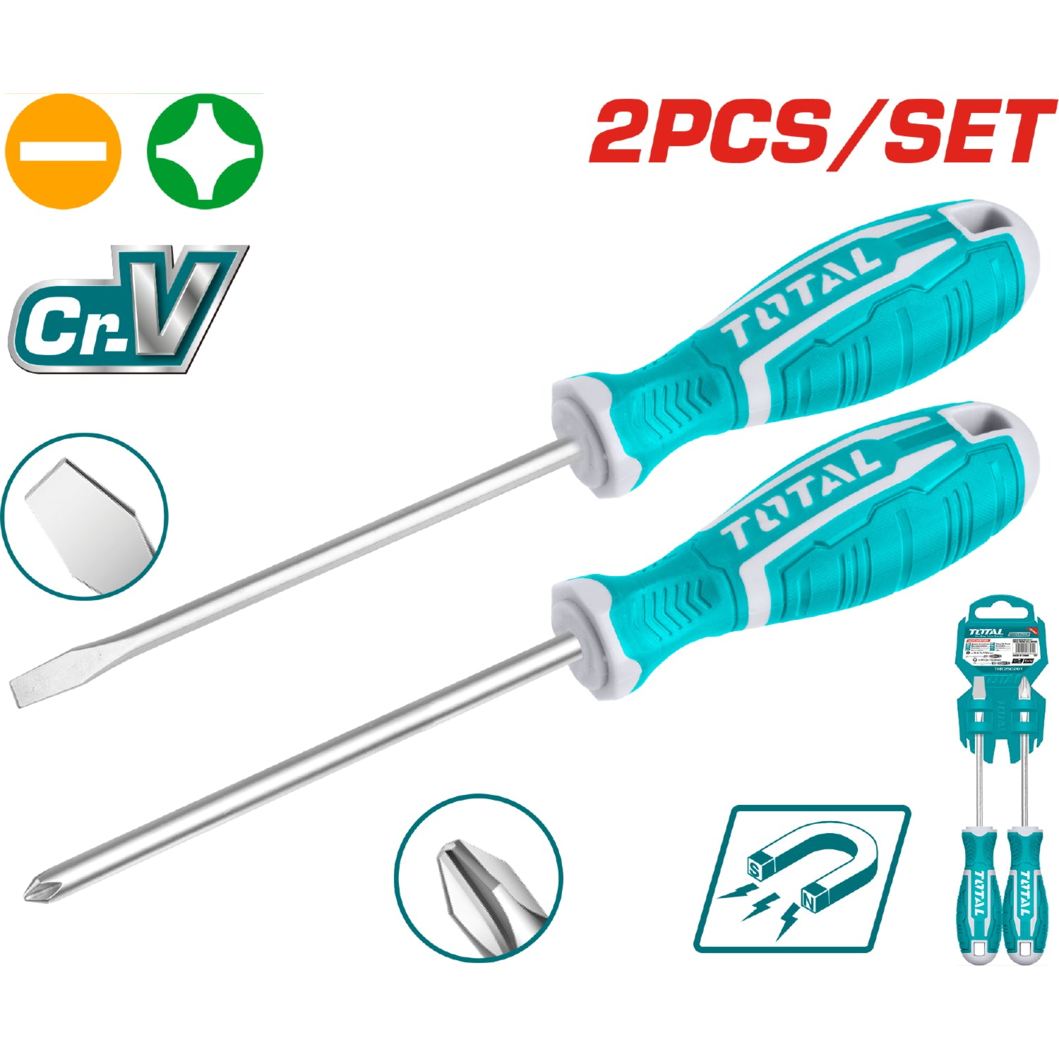 Juego de Destornilladores variado de 2 pzas. CR-V. Acero Industrial.