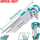 Juego de llaves Torx de brazo extra largo de 9 piezas. Medidas: T10-T50. Material: Cr-V,
