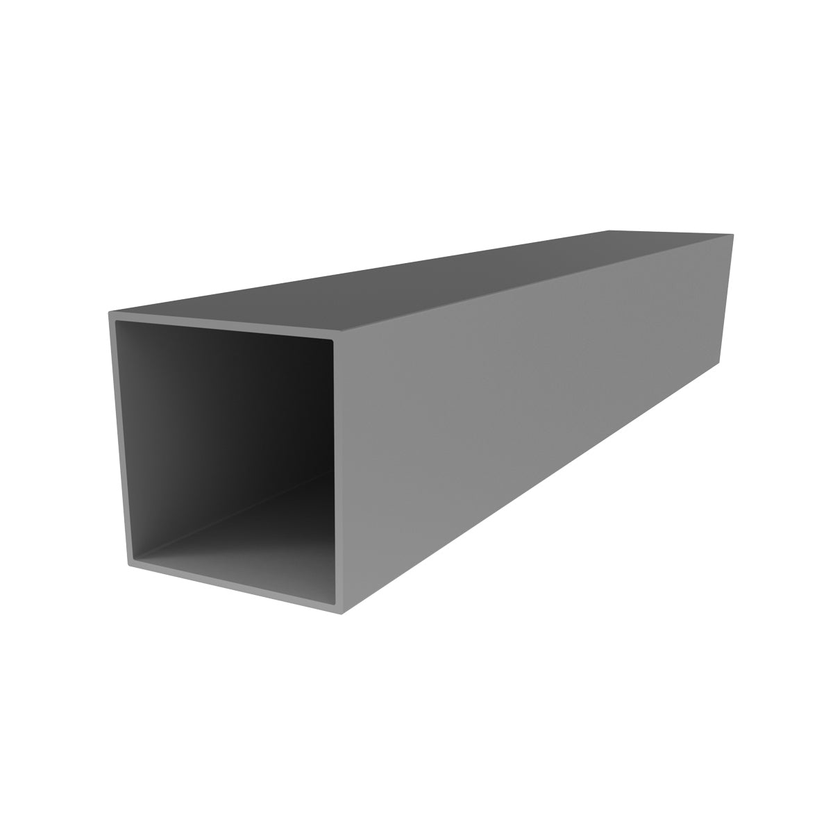 Tubo Cuadrado  4" x 4"  Espesor 1.8 mm. Largo 5.85 mts. Acabado Anodizado Silver 15 Mic
